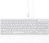 Perixx PERIBOARD-213W Wired Quiet USB Scissor Keyboard - 14.45x4.76x0.70 Inches - Compact Design with Number Pad - White - US English (PERIBOARD-2...