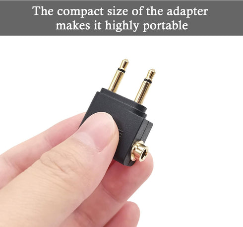 2-Pack Airline Airplane Flight Adapters for Headphones,Gold Plated Dual 3.5mm Male to 3.5mm Female,3.5mm Stereo Aux Jack Headphone Adapter for Aud...