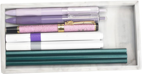 DNC Bathroom Tray for Counter, 2PC 7.9" Silicone Vanity Tray for Countertop, Kitchen Sink Soap Tray for Dish Holder Dispenser Toilet Tank Desk Org...