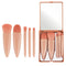 5 PCS Mini Travel Size Makeup Brushes with Mirror, Travel Make up Brushes Set, Compact Makeup Brush Travel Case Subtle Beauty Stackable Makeup...