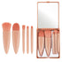 5 PCS Mini Travel Size Makeup Brushes with Mirror, Travel Make up Brushes Set, Compact Makeup Brush Travel Case Subtle Beauty Stackable Makeup...