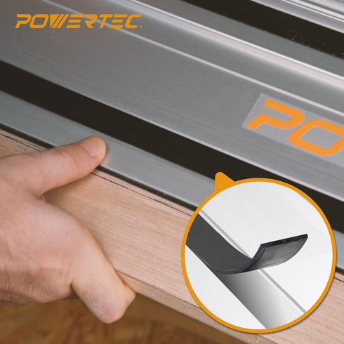 POWERTEC Track Saw Guide Rail Slide Strip, 55" Sliding Guard for Makita, Festool, Milwaukee, POWERTEC Guide Rails, 1PK (71911)...