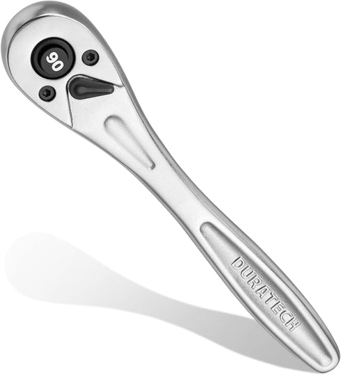 DURATECH 1/4 Ratchet Handle, 90-Tooth Socket Wrench, Reversible Ratchet Wrench, Quick-release...