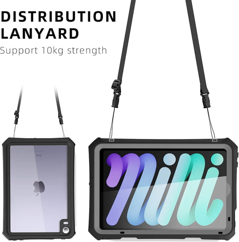 iPad Mini 6 Case 2021 - iPad Mini 6th Generation Case - Waterproof Case with Built-in Screen Protector - Full Protection Shockproof Anti-Scratch C...