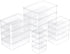 16pcs Small Plastic Organizer Storage Boxes 4 Sizes Rectangle Clear Plastic Organizer Storage Box Mini Mini Empty Containers with Lids for Beads, ...