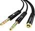 DigitConver Headphone Splitter Cable for Computer,3.5mm Female to 2 Dual Male Headphone Microphone Y Splitter Cable Mic Audio Stereo Jack Earphone...
