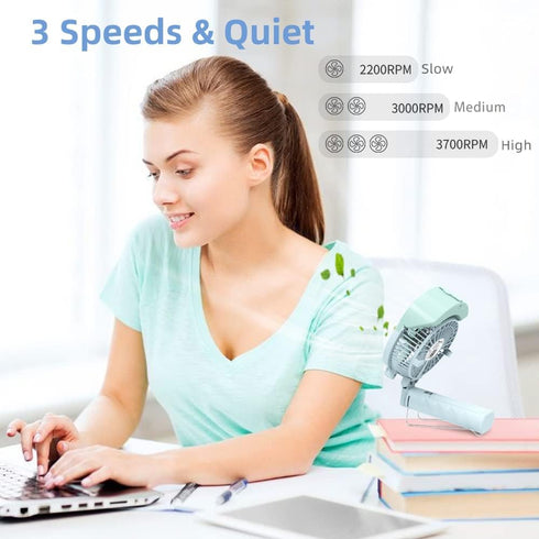 HandFan Personal Misting Fan, 55ml Large Water Tank, Poratable Handheld Rechargeable Mister Fan, Battery Operated Mist Fan, 180°Foldable, 3 Speeds...
