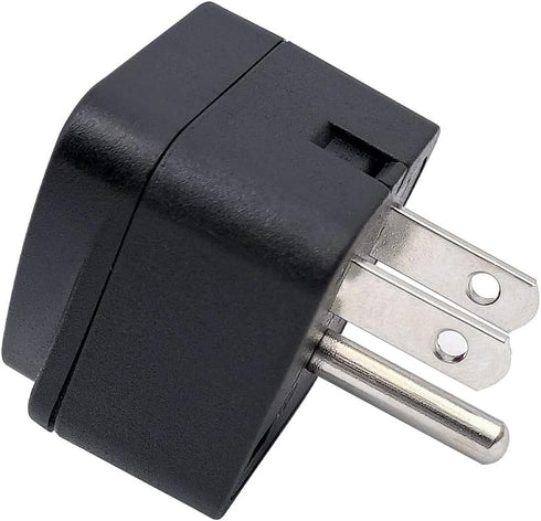 US Travel Plug Adapter EU/UK/AU/in/CN/JP/Asia/Italy/Brazil to USA (Type B), 3 Prong Grounded USA Wall Plug, International Mini Travel Adapter and ...