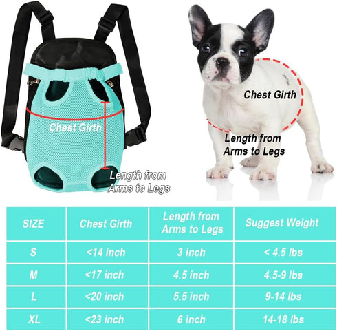 FEimaX Dog Carrier Backpack Pet Legs Out Front Cat Travel Bag, Adjustable Puppy Backpacks Carriers Hands-Free for Small Medium Dogs Cats Hiking Tr...