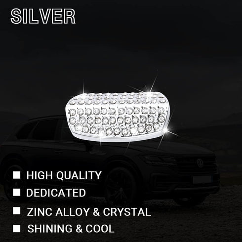 1797 for Volkswagen VW Accessories Jetta Passat Tiguan e-Golf Golf Atlas Arteon Bling Steering Wheel U Shape Cover Trim Parts Sticker Silver Cryst...