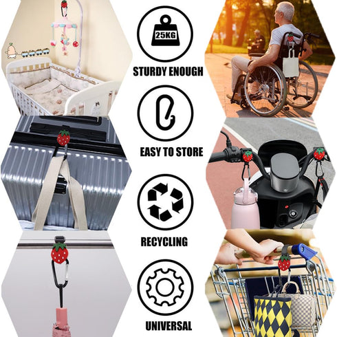Baby Stroller Hooks for Hanging Bags and Shopping,Convenient Stroller Accessories Clips Hooks for Mommy Bags...