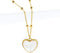 Gold Plated Opal Pendant, Heart Opal Necklace for Women with Gift Box | Adjustable Chain, Minimalist, Tiny Dainty Heart Choker Necklaces, Gold Pla...