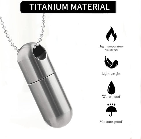 Pill Holder,Titanium Small Pill Case for Purse Wallet,Portable Travel Pill Box Daily Pill Container Keychain Waterproof Bottle for Travel Outdoor...