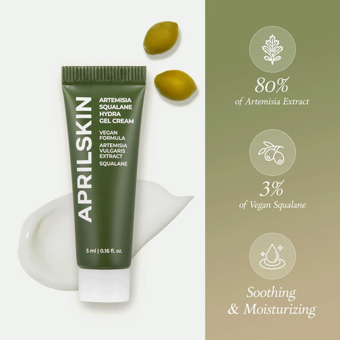 APRILSKIN Artemisia Rice Toner & Squalane Hydra Gel Cream Mini Kit | 100% Korean Mugwort | Travel Kit | Vegan, Cruelty Free, Low pH, | No sulfates...
