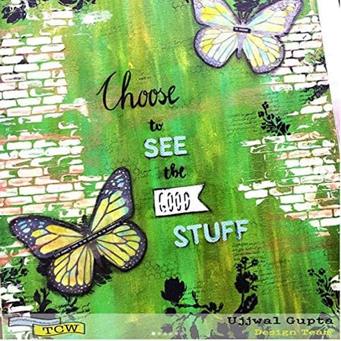 The Crafter’s Workshop - Reusable Sheet Bricks and Micro BricksStencil for Painting and Crafts – Inspirational Holiday or Spiritual Projects – 2 P...