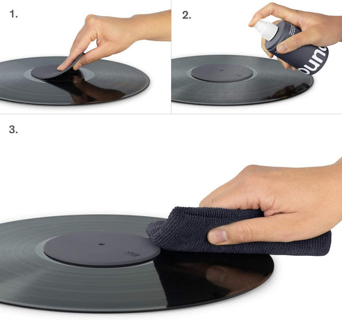 Record Cleaning Solution - 6.75oz Vinyl Record Cleaner Fluid, Vinyl Cleaner Cloth & Record Label Protector - Record Cleaning Kit...