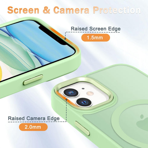 for iPhone 11 Case, Matte Magnetic Phone Case with 1 Screen Protector, Compatible with Magsafe, Translucent Frosted Slim Shockproof Protective Cov...