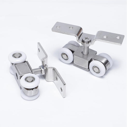 2pcs 4-Wheel Stainless Stee Hanging Wheel Suitable fo Sliding Doors in Halls and Kitchen cabinets wadrobe Sliding Door...