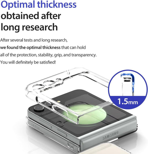 araree Nukin M Samsung Galaxy Z Flip 5 Case, Compatible with Magsafe Wireless Charger Transparent Slim Cover Scratchproof Hard PC Phone Case Desig...