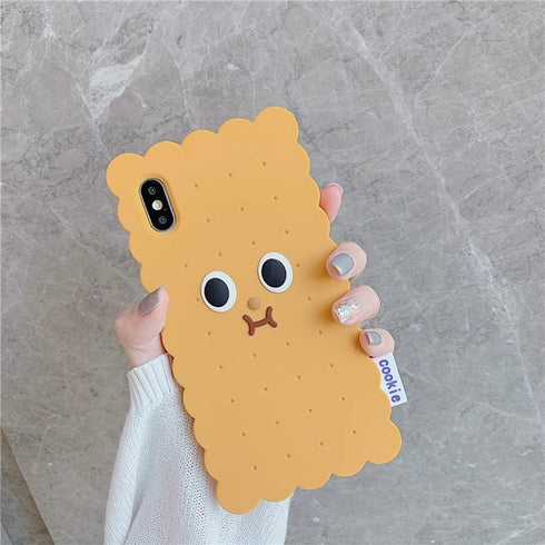UnnFiko 3D Cute Cookie Case Compatible with iPhone 11, Creative Cool Fun Soft Gel Rubber Silicone Protection Case Cover with Ring Holder (Cracker,...