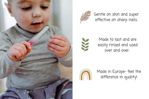 Baby Nail File, Safe Alternative for Nail Clippers, Must-Have Baby Essentials, Ideal Gift for Any Occasion Including Baby Shower, Pink - Baby Blue...