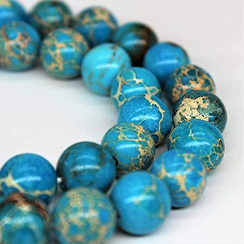 4/6/8/10mm Blue Imperial Jasper Gemstone Loose Beads Round Beads 15.5" Per Strand...