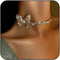 Rhinestone Butterfly Choker Necklace Silver Crystal Chokers Row Necklaces Sparkly Tennis Chain Prom Party Neck Jewelry for Women...