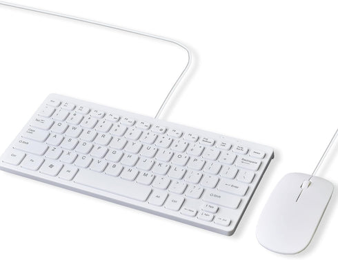 Wired Keyboard and Mouse Combo Slim & Quiet, USB Connection, Compact Keyboard, US English, White...