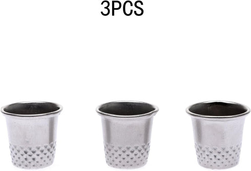 Dophee 3Pcs Silver Finger Thimble Tailor Sewing Pin Needle Grip Hands Shield Protector...
