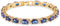 GULICX Gold Plated Tennis Bracelet Sparkling Sapphire Color Blue Cubic Zirconia...