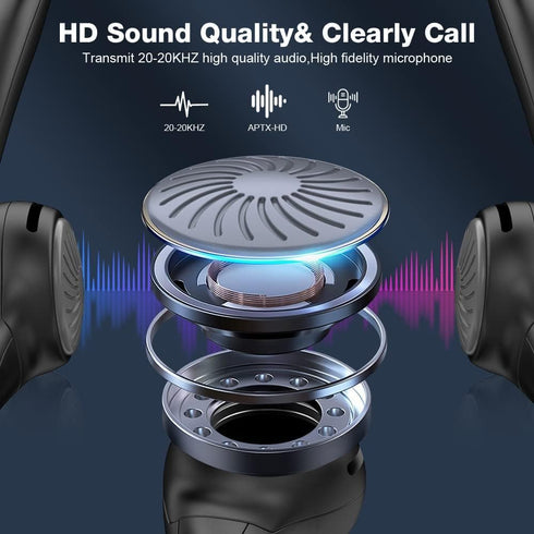 Open Ear Bone Conduction Headphones Bluetooth 5.2, Red...