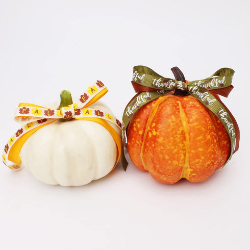 Fall Ribbons 3/8 Inch x 300Fts (20 Rolls x 15Ft), Pumpkin Ribbon/Thanksgiving Harvest Ribbon for Wrapping DIY Craft Decor...