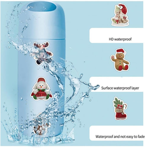 Cute Christmas Stickers 50 Pcs Trendy Style Stickers Laptop Stickers Pack Cool Sticker for Pad MacBook Car Snowboard Bicycle Luggage Water Cup Dec...