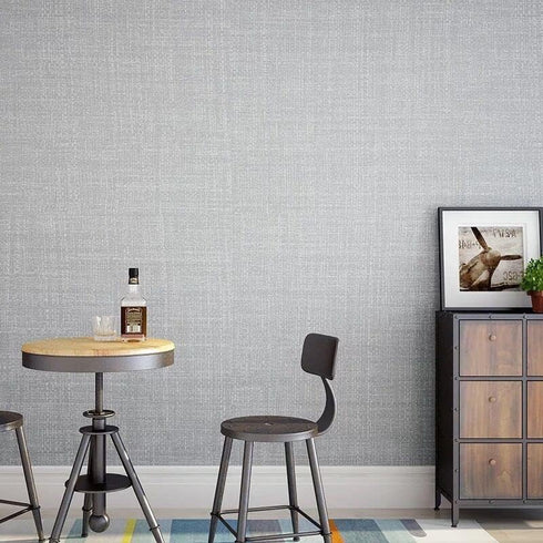 Textured Fabric Peel and Stick Wallpaper - Faux Grasscloth Vinyl Contact Paper for Cabinets, Bathrooms, Countertops, and More(Light Gray,15.7"X118...