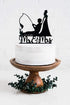 Fishing Wedding Cake Topper, Funny Bride and Groom Cake Decoration, Fishing Theme Wedding/Engagement/Bridal Shower/Anniversary Cake Decoration...