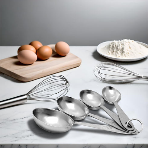 Lindy's MPC4 4-Piece Stainless Steel Measuring Scoop Set,Silver, 9 inches long...