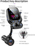 Bluetooth FM Transmitter for Car,YIBECAR Bluetooth Car Adapter Car Kit with 1.8" Color Display Supports Hands-Free Call AUX in/Out SD/TF Card USB ...
