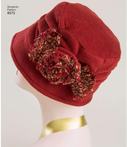 Simplicity US8573A Vintage Fashion Women's Flapper Hats Sewing Patterns By Rebecca Huber, Sizes S, M, and L...