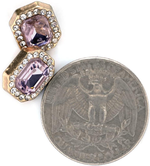 Emerald Cut Pink Rhinestone Sewing Shank Buttons 20 Pcs - 12X10mm, 1/2"...