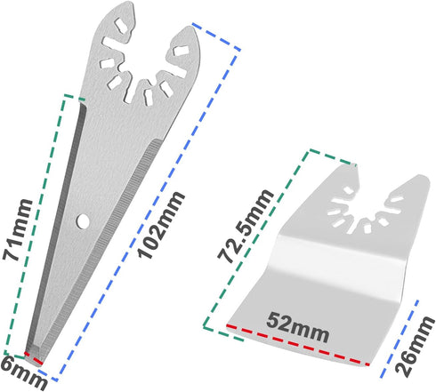 The Lord of the Tools 4Pcs Oscillating Multi Tool Scraper Blades & Curved Spatula Compatible with Bosch Compatible with Chicago Stainless Steel Th...