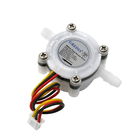 1/4" Water Flow Sensor Food-Grade Switch Hall Effect Flowmeter Fluid Meter Counter Connect Hosepipe 0.5-3L/min (Pack of 2?...