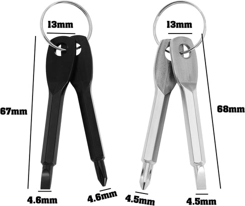 4Pcs Portable Keychain Screwdriver Stainless Steel Multi-Function Key Rings Screwdriver Mini Screwdriver Tool Set Hand Tools Kit...