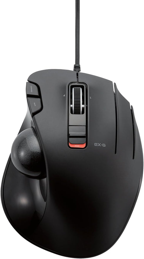 ELECOM EX-G Wired Trackball Mouse, Ergonomic, Thumb Control, Smooth Tracking Roller Ball, 6 Programmable Buttons, Tilt Scroll Computer Mice for PC...
