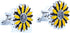 Sunflower Yellow Flower Pair Cufflinks in a Presentation Gift Box & Polishing Cloth...