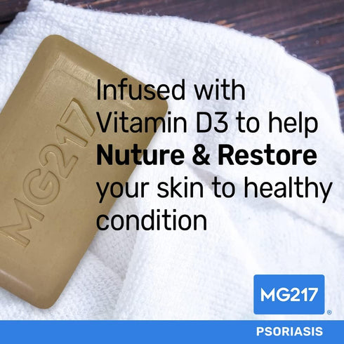 MG217 Psoriasis Dead Sea Exfoliating Bar Soap, Heal & Condition with Dead Sea Salt, Bee Propolis, Vitamin D3 for Psoriasis Skincare, 5oz...