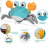 Crawling Crab Dog Cat Toys, Escaping Crab Dogs Cats Toy with Obstacle Avoidance Sensor Interactive Pet Toys with Music Sounds & Lights for Dogs Ca...