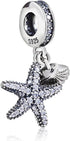 925 Sterling Silver Starfish Charm Shell Charm Ocean Sea Charm Animal Charm Star Charm Anniversary Charm for Pandora Charms Bracelet...