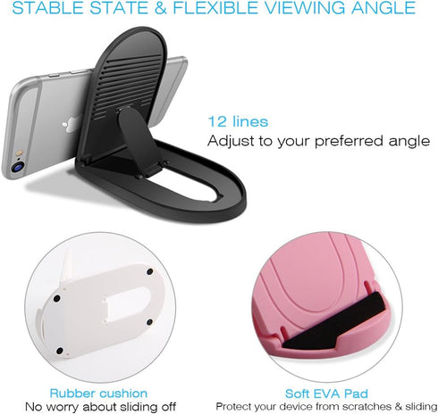 Cell Phone Stand 3Pack, Portable Foldable Desktop Cell Phone Holder, Adjustable Universal Multi-Angle Cradle Stands for Tablet iPad iPhone X/xr/xs...