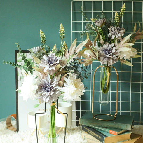 KIRIFLY Artificial Fake Flowers Plants Silk Flower Arrangements Wedding Bouquets Decorations Plastic Floral Table Centerpieces for Home Kitchen Ga...