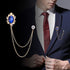 Huture 3 Packs Men's Gem Brooch Lapel Pin Badge Hanging Chains Collar Brooches Pin for Career Suit Tuxedo of Shirts Tie Hat Scarf for Boyfriend Fa...